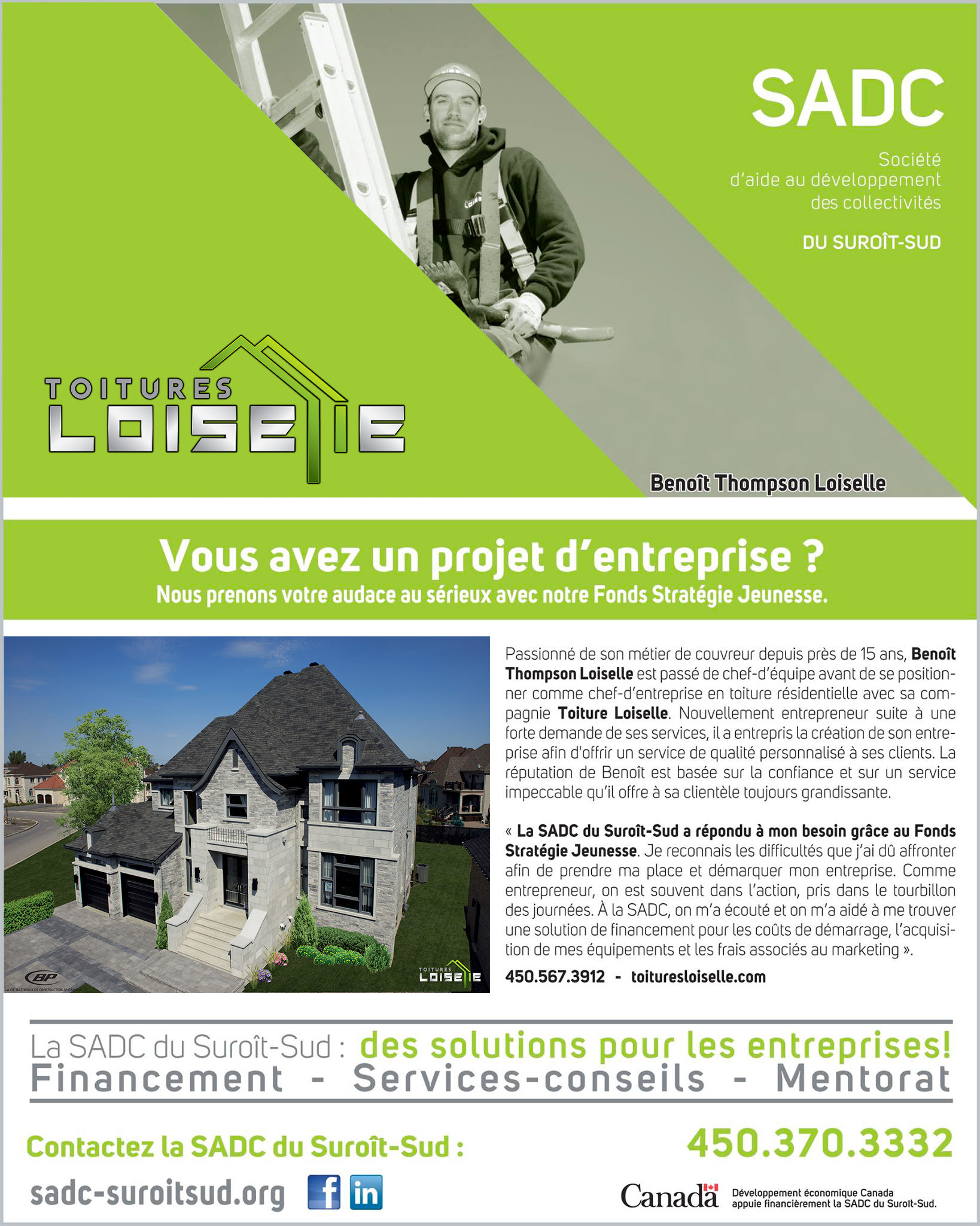 SADC du Suroît-Sud · portrait de Benoît Thompson Loiselle
